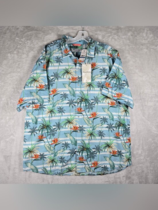 Tommy Bahama Other - Tommy Bahama Mens XL Button Shirt Nova Wave Palmero Stripe Floral Seersucker NWT